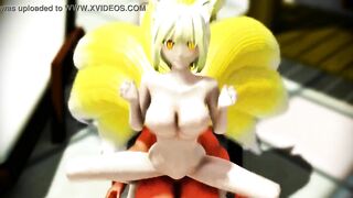 【MMD】藍様で背面騎乗位セックス