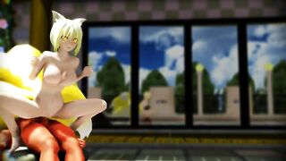 【MMD】藍様で背面騎乗位セックス