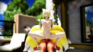 【MMD】藍様で背面騎乗位セックス