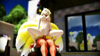 【MMD】藍様で背面騎乗位セックス