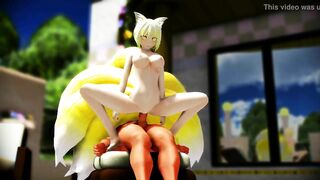【MMD】藍様で背面騎乗位セックス