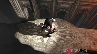 Sacrifice. Zepar the Duke of Hell plays with a hot blonde in the castle