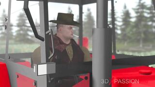 A Hot girl  with cow horns, nose and ears In Cowshed gets fucked hard by farmer