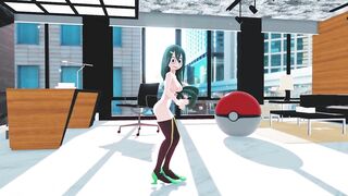 mmd r18 Tsuyu Asui hero academia will make you cum because your the boss 3d hentai