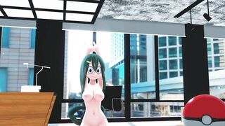 mmd r18 Tsuyu Asui hero academia will make you cum because your the boss 3d hentai