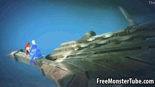 3D Ariel gets fucked hard by Ursula underwater