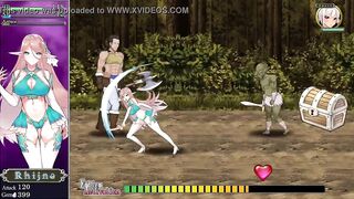 Cute elf girl hentai having sex with goblins and men in Dc crossroad act hentai game