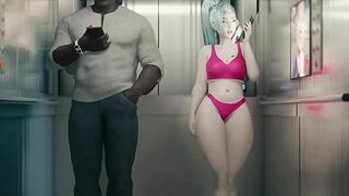 I FIND A BIG BLACK COCK IN THE ELEVATOR FUCKS ME HARD