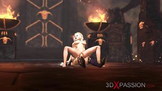 Super hot dickgirl plays with a sexy princess in the medieval castle