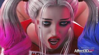 Futanari Harley fucks her new cellmate in a 3D animation
