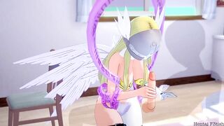 Angewomon Blows and Swallows A Massive Load. Digimon Hentai