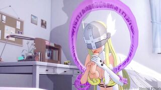 Angewomon Blows and Swallows A Massive Load. Digimon Hentai