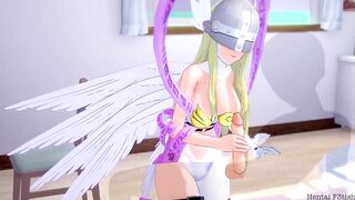 Angewomon Blows and Swallows A Massive Load. Digimon Hentai