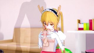 Miss Kobayashi's Dragon Maid Hentai Tohru Swallows A Load