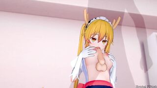 Miss Kobayashi's Dragon Maid Hentai Tohru Swallows A Load