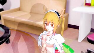 Miss Kobayashi's Dragon Maid Hentai Tohru Swallows A Load