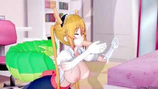 Miss Kobayashi's Dragon Maid Hentai Tohru Swallows A Load
