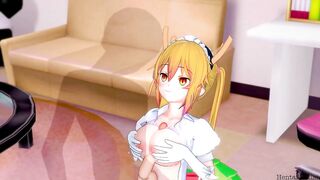 Miss Kobayashi's Dragon Maid Hentai Tohru Swallows A Load