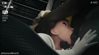 blacked: horny spider gwen's first time bbc anal while swallowing bbc in public!