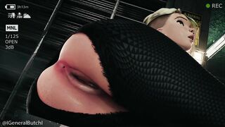 blacked: horny spider gwen's first time bbc anal while swallowing bbc in public!