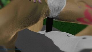3d hentai cartoon bdsm, femdom cowgirl, threesome in furry forest