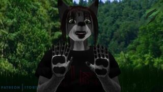 3d hentai cartoon bdsm, femdom cowgirl, threesome in furry forest