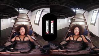 VRCosplayX.com Ebony Babe Domino Testing Your Superpowers In Deadpool XXX