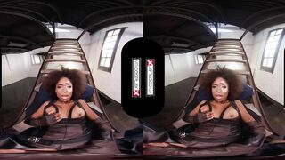 VRCosplayX.com Ebony Babe Domino Testing Your Superpowers In Deadpool XXX