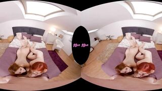 18VR Threesome With Redhead Teen Lesbians Charlie Red And Vanessa Shelby