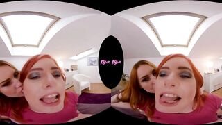 18VR Threesome With Redhead Teen Lesbians Charlie Red And Vanessa Shelby