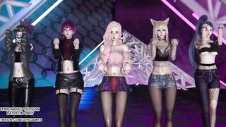MMD ITZY - LOCO Ahri Akali Kaisa Evelynn Seraphine Kda Sexy Kpop Dance 4K 60FPS League of Legends