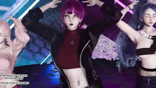 MMD ITZY - LOCO Ahri Akali Kaisa Evelynn Seraphine Kda Sexy Kpop Dance 4K 60FPS League of Legends