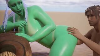 Alien Woman Gets Bred By Human - 3D Animation