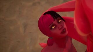 2 Demonic Girls Fuck Each other - 3D Animation