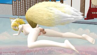 kitsune fucks girl, wet pussy, sexy