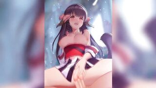 Sweet cat girl rides hard on her step-brother