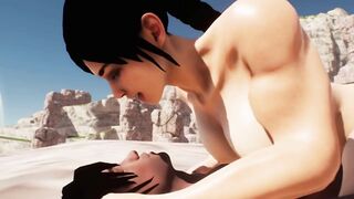 Buff Woman Gets Creampie - 3D Animation