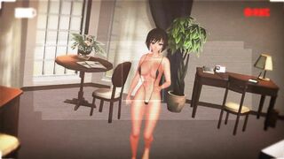 【MMD】LADY with Yuihime wearing a sling swimsuit【R-18】