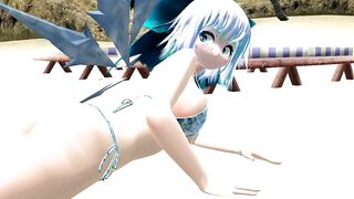 【SEX-MMD】Cirno goes to the beach to do some sunbathing【R-18】