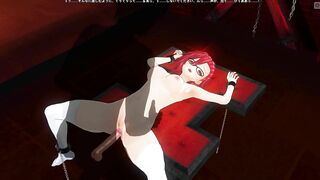3D HENTAI Basement Mystery: Redhead student tries anal for the first time