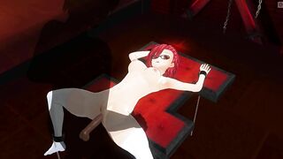 3D HENTAI Basement Mystery: Redhead student tries anal for the first time