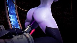 Dark elf trapped in BDSM machine