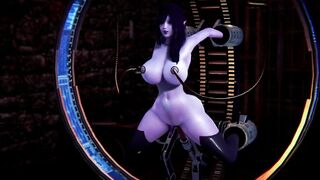 Dark elf trapped in BDSM machine