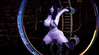 Dark elf trapped in BDSM machine