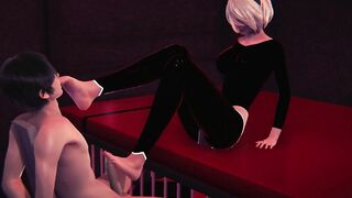 2B footjob your cock while you're tied up