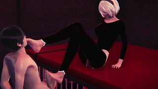 2B footjob your cock while you're tied up