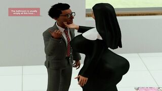 Fucking A Sexy Nun At The Office Bathroom
