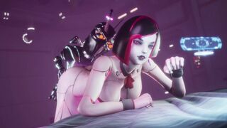 Sexy Robot Girl Teases and gets fucked very fast from behind Subverse