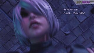 3D Shemale Nier fucks guy in Anal Outdoor - Cartoon Futanari on Male