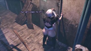 3D Shemale Nier fucks guy in Anal Outdoor - Cartoon Futanari on Male